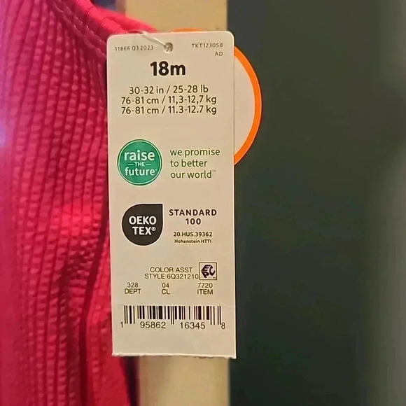 Carter's  solid pink girls bathing suit - Picture 5 of 8